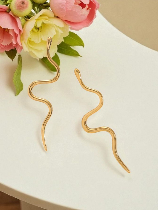 Boucles d'oreilles serpent argenté ou doré