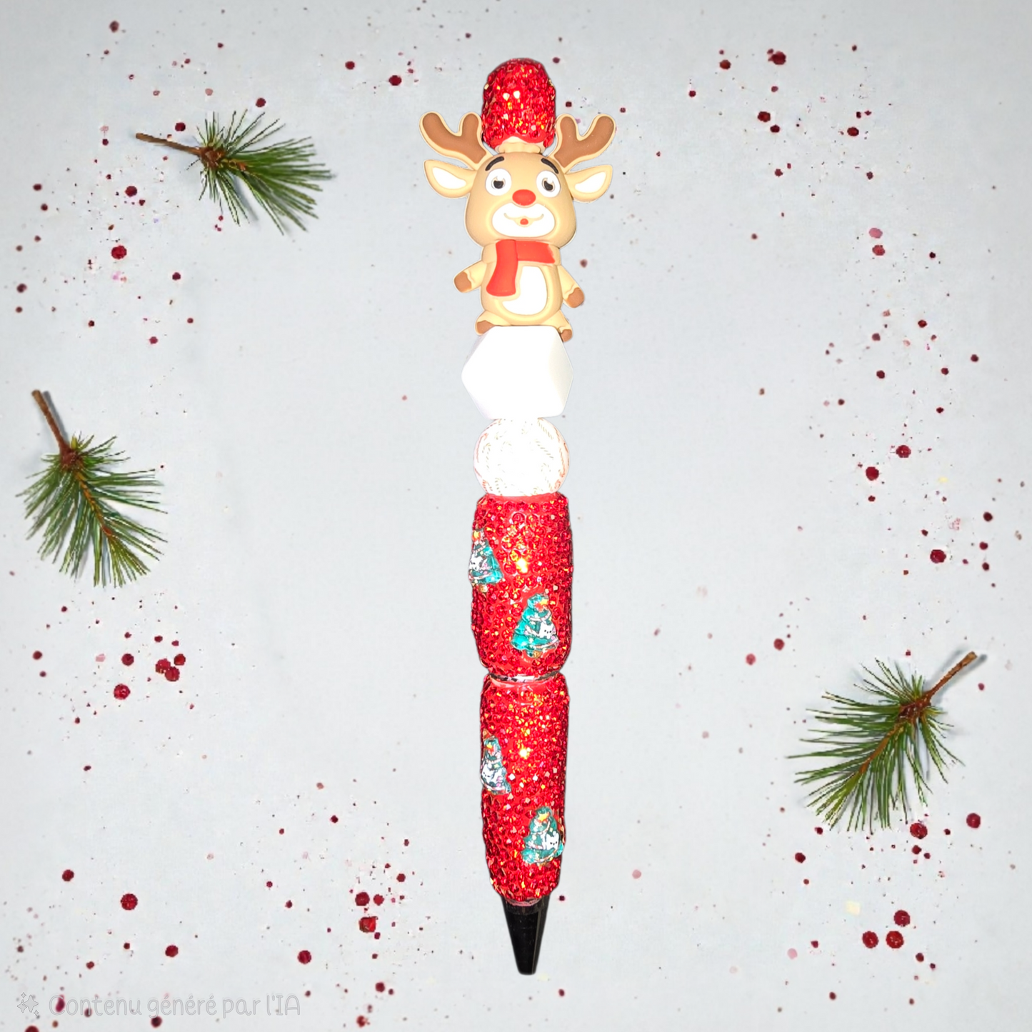 Stylo fait main renne de Noël 🫎