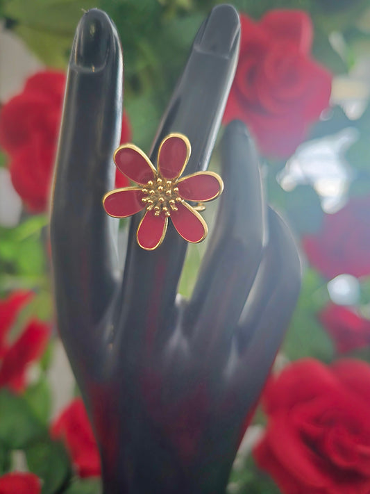 Bague colorée rose au choix