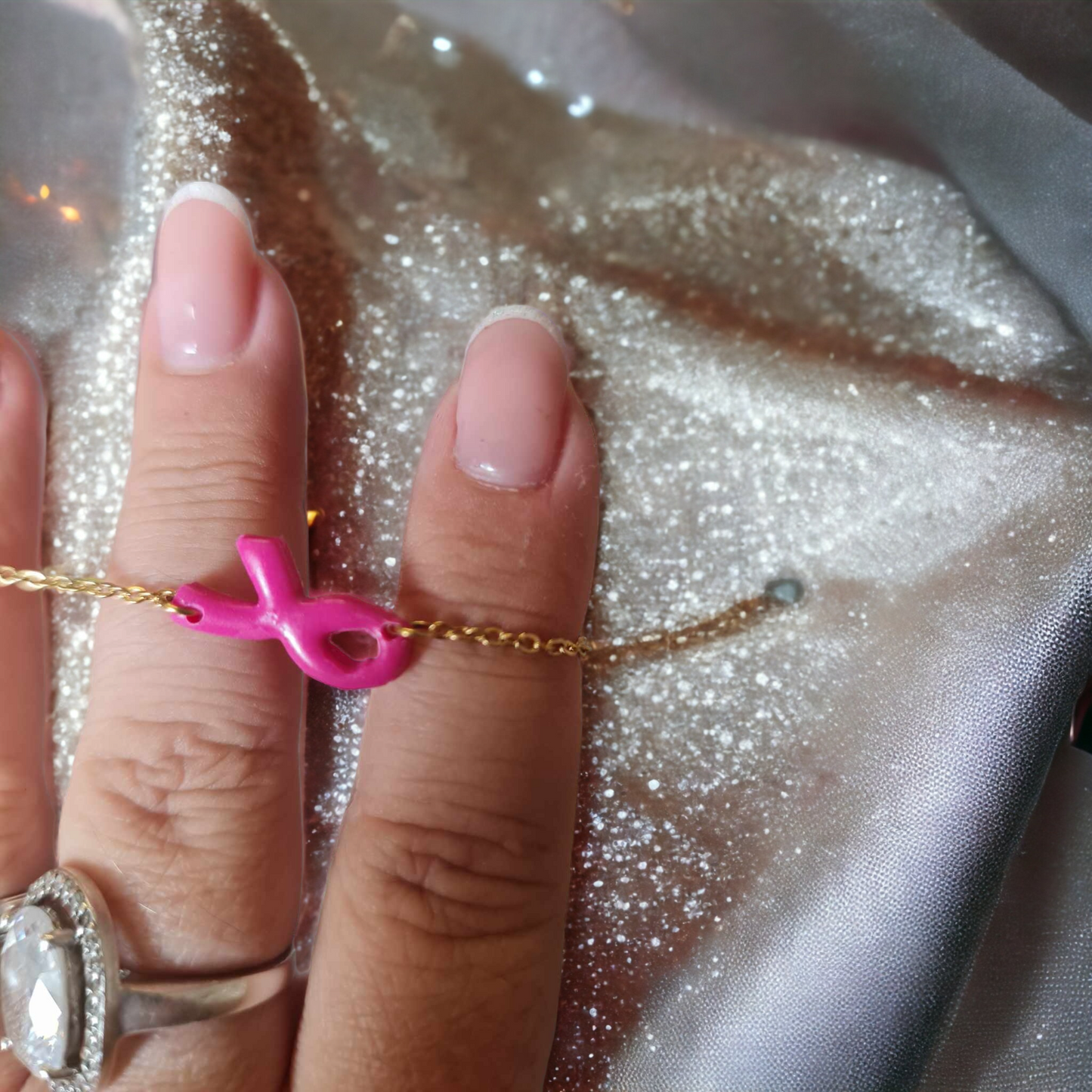 Bracelet octobre rose đ
