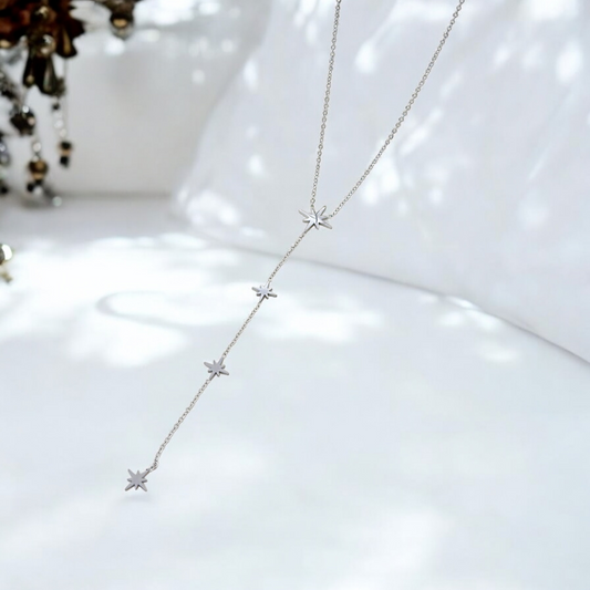 Collier argenté étoiles en Y
