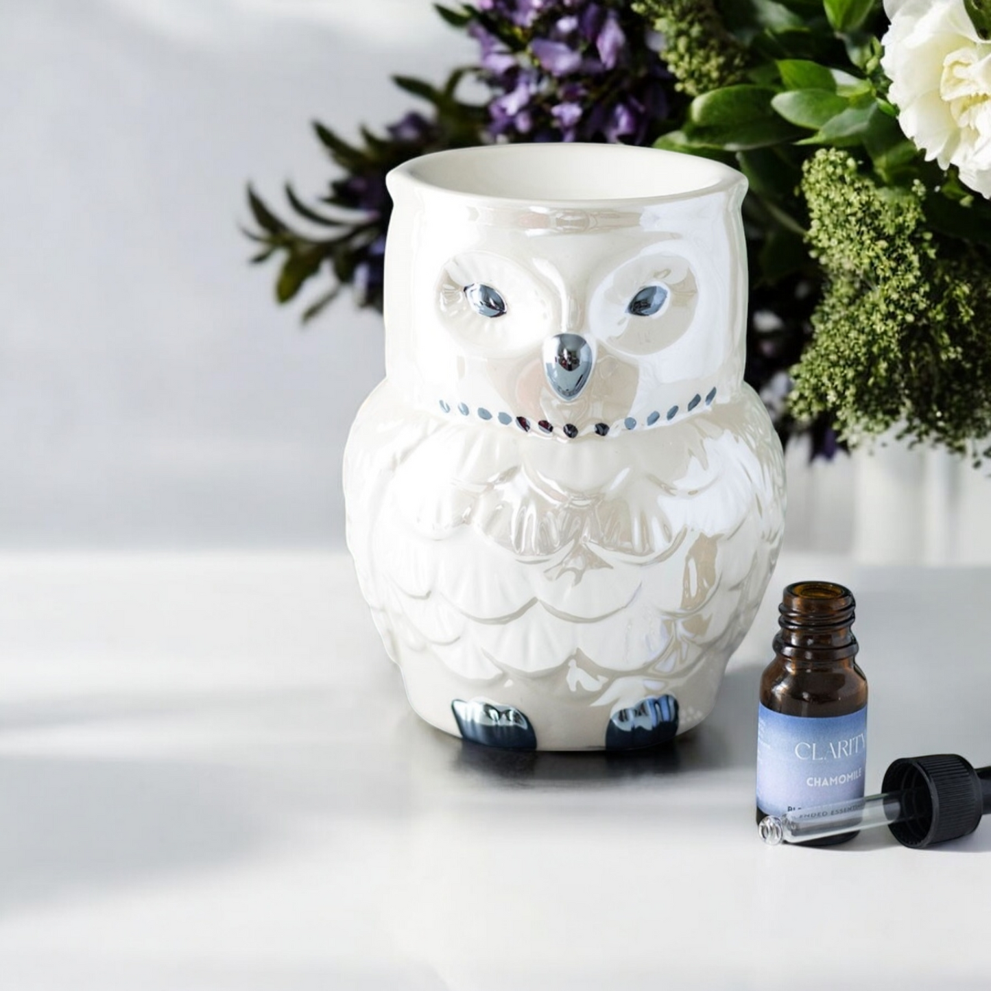 Brûle parfum hibou irisé