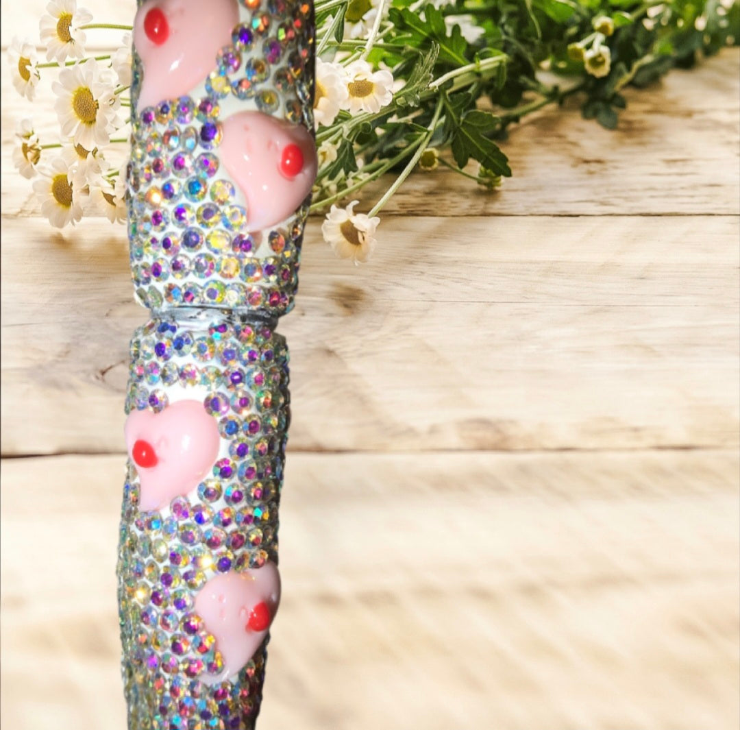 Stylo strass fait main licorne rose