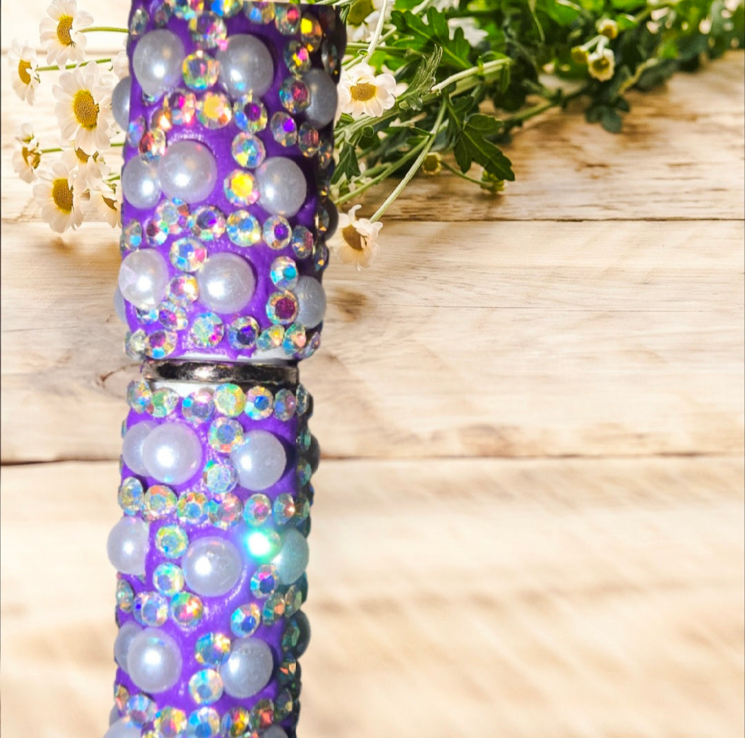 Stylo strass fait main papillon violet