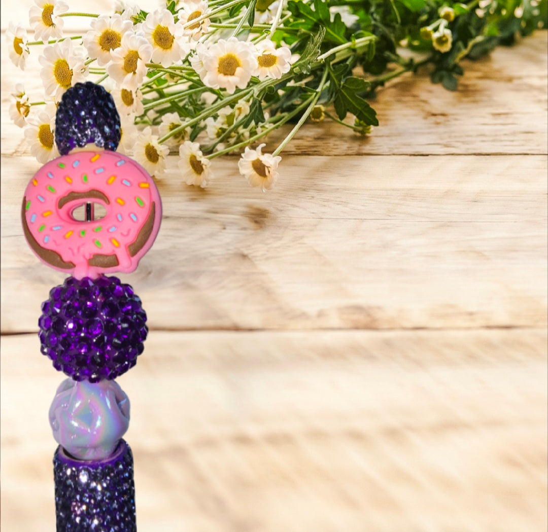 Stylo strass fait main donuts