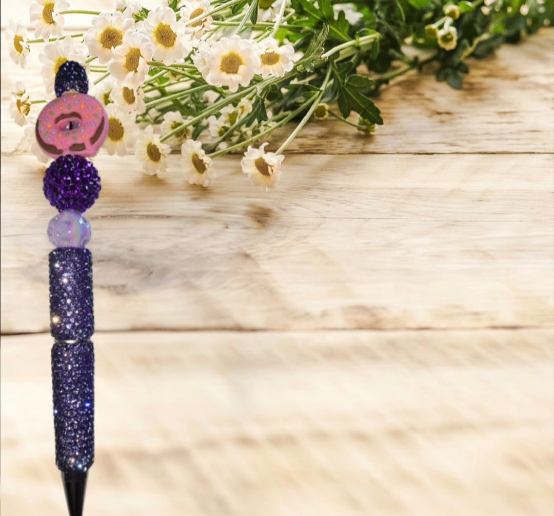 Stylo strass fait main donuts
