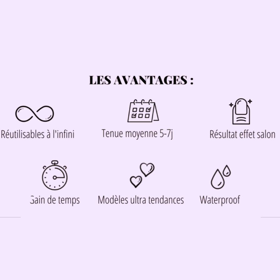 Faux ongles autocollants - Press-on Nails - nail art