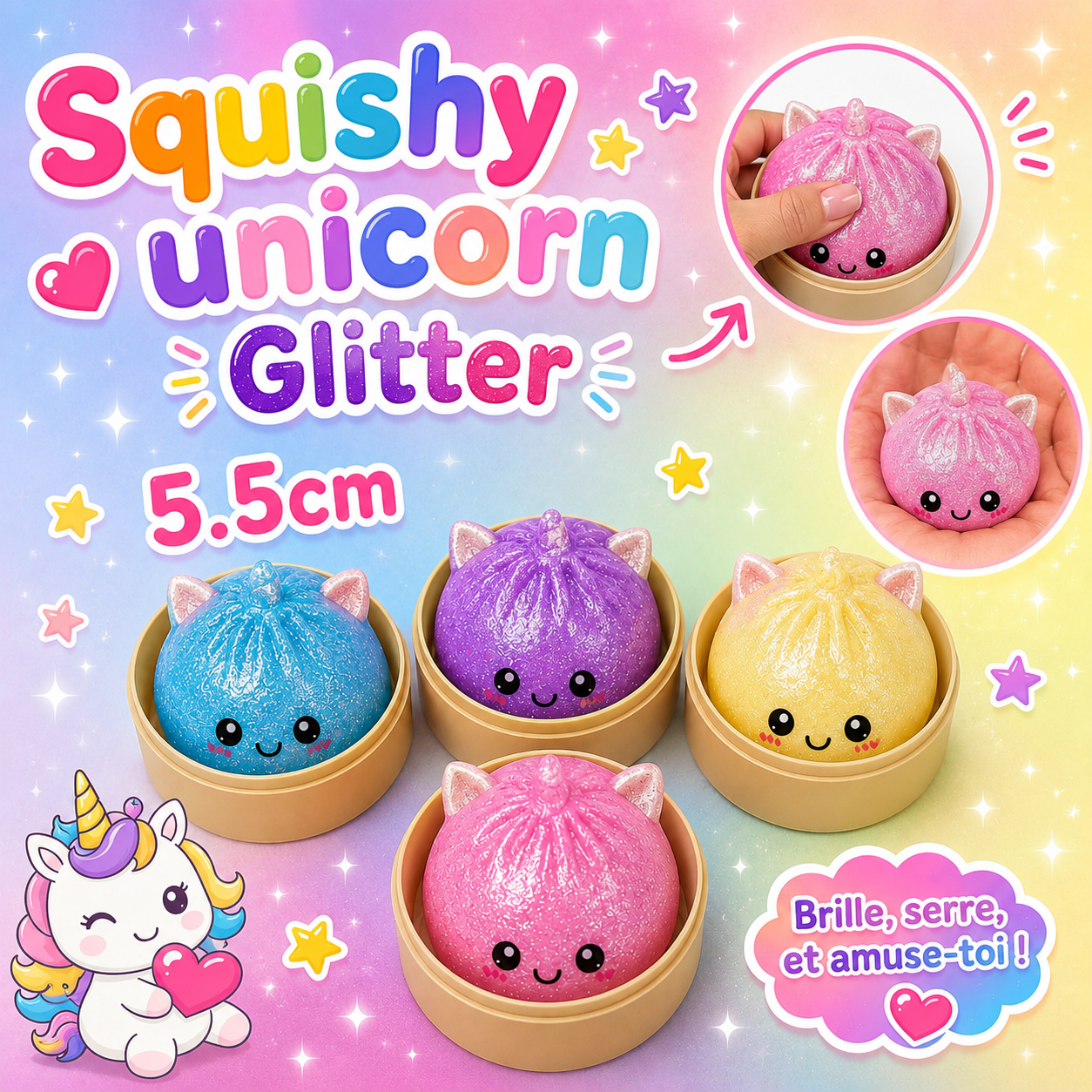 Squishy Unicorn Glitter