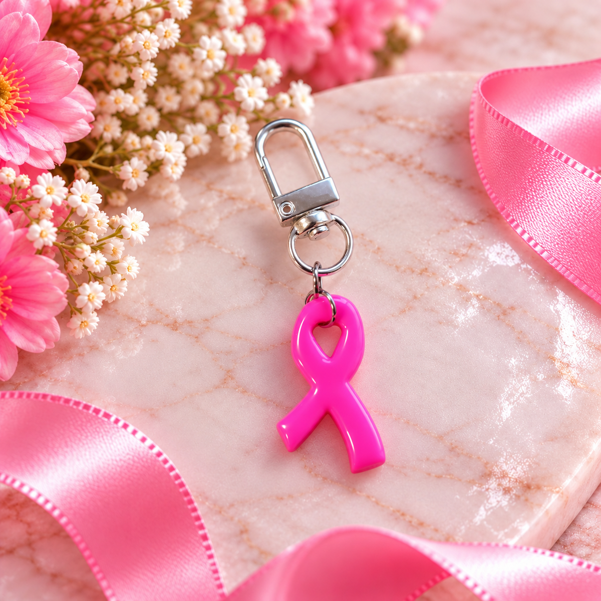 Porte-clé octobre rose 🎀