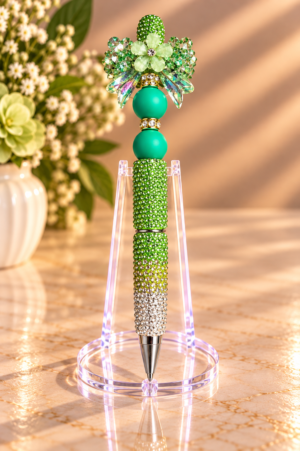 Stylo strass fait main fée de Jade