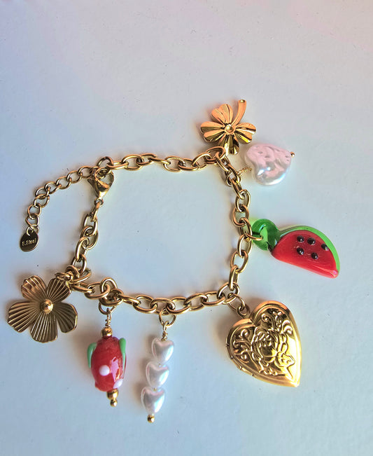 Bracelet breloques rouges