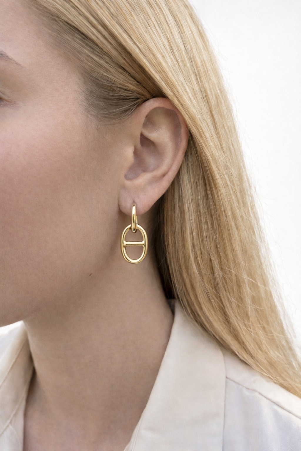 Boucles d’oreilles créoles mailles marine