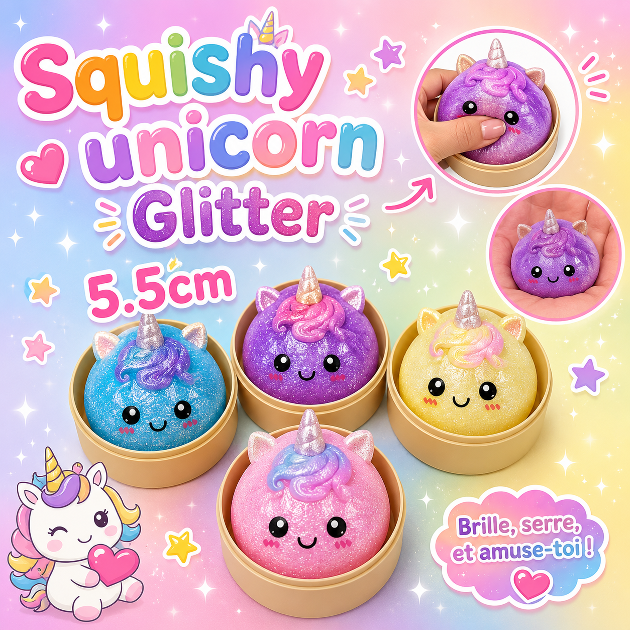 Squishy Unicorn Glitter
