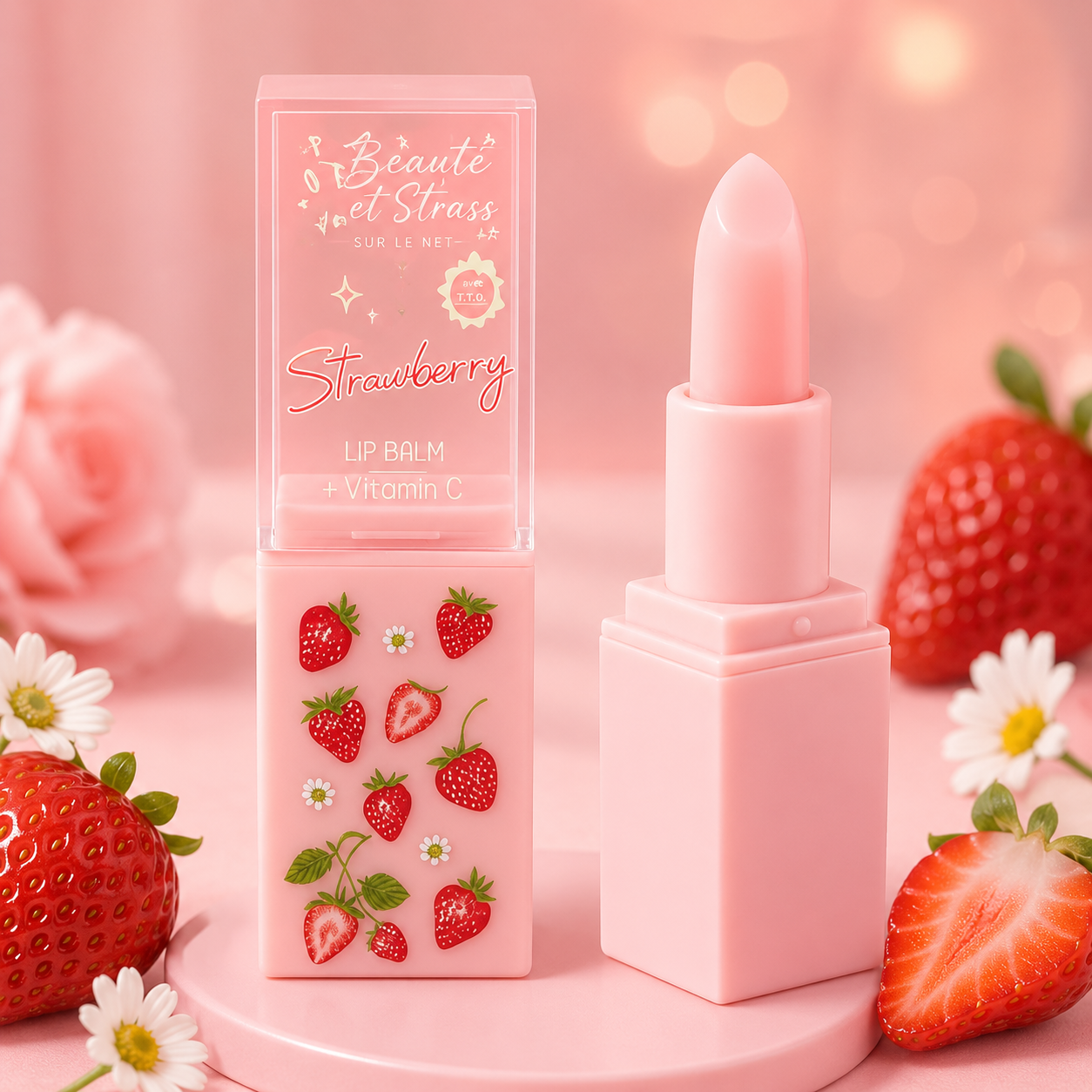 Baume à lèvres fraise à la vitamine C