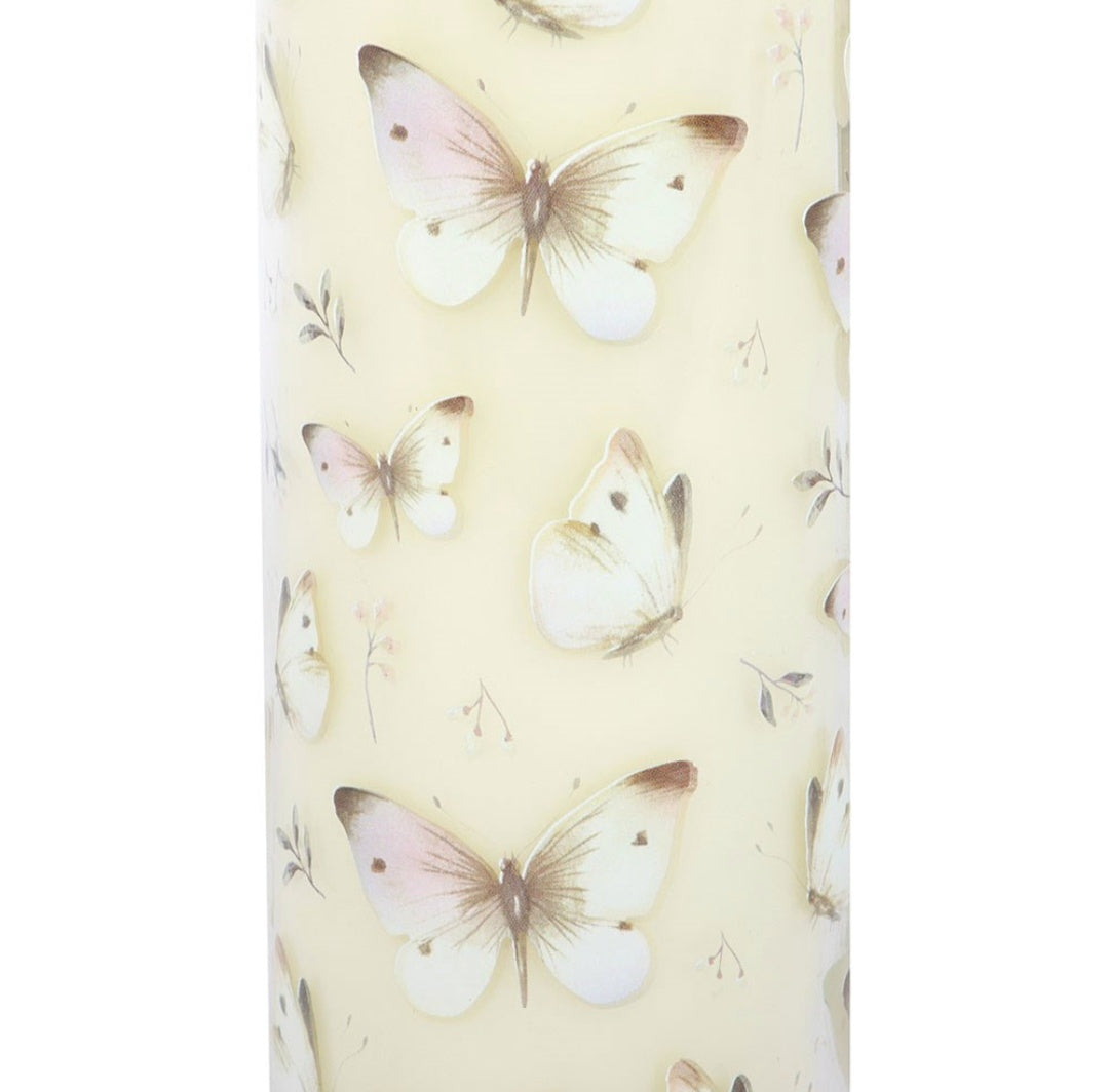 Bougie parfumée à la vanille – Envolée de papillons blancs