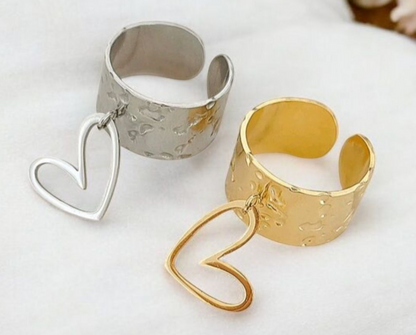 Bague breloque cœur