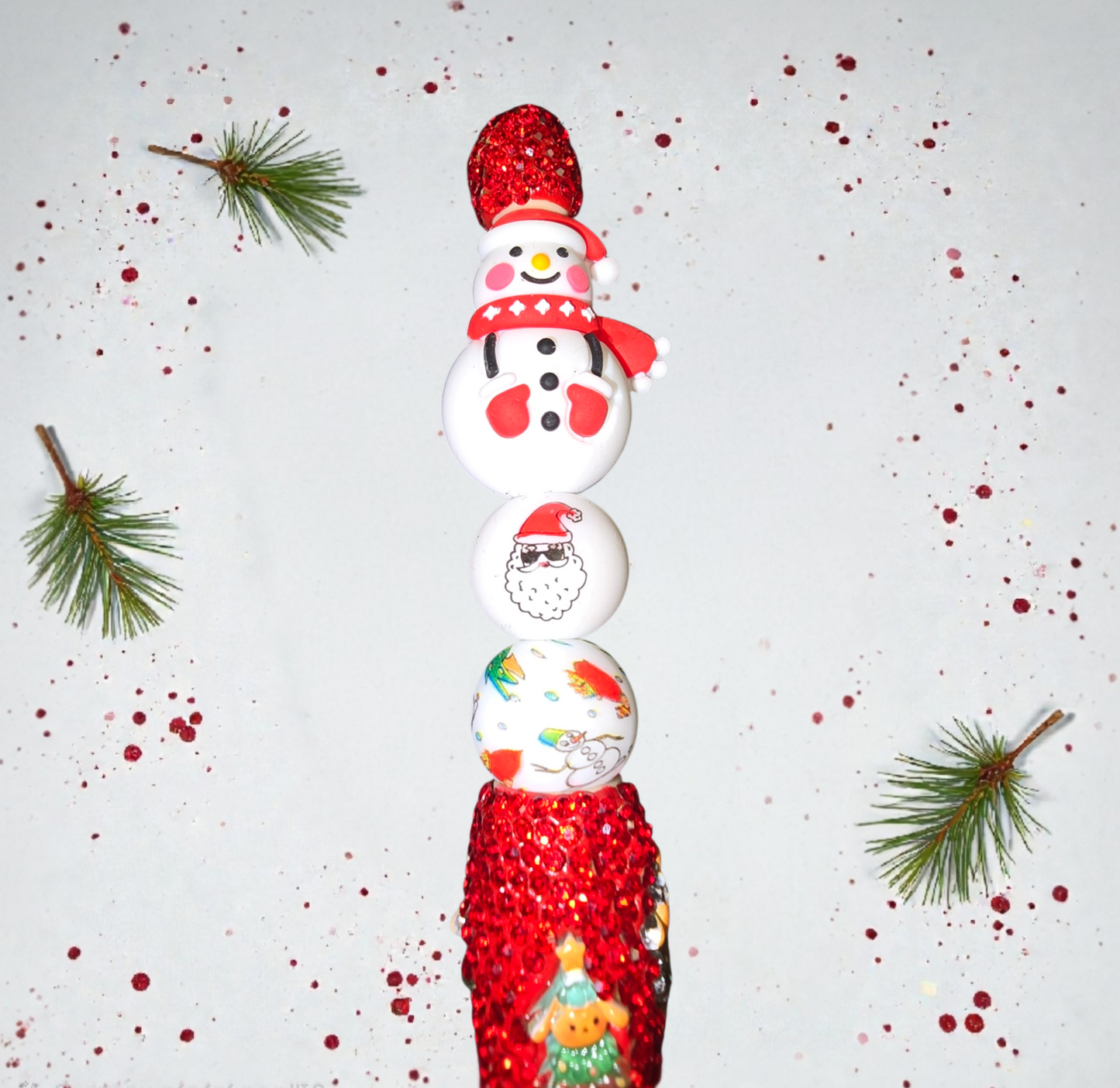 Stylo fait main bonhomme de neige ⛄️