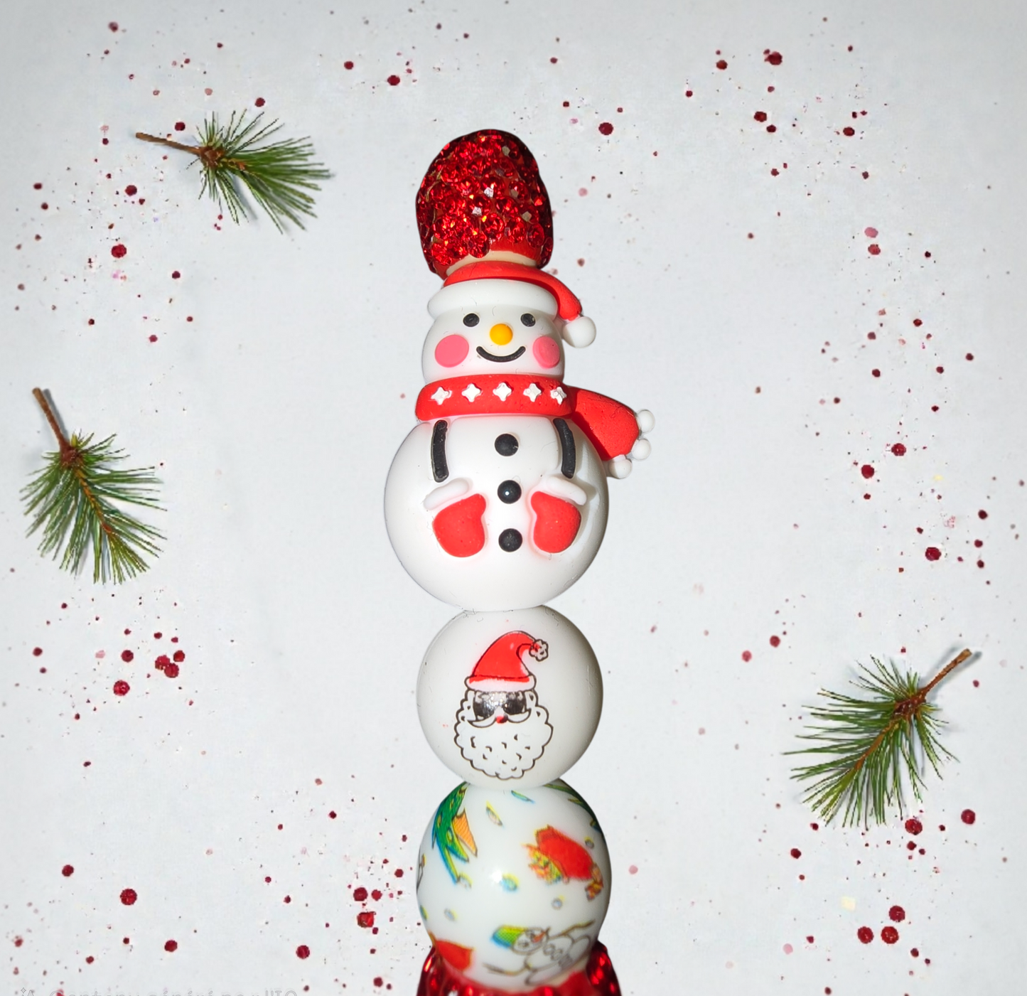 Stylo fait main bonhomme de neige ⛄️