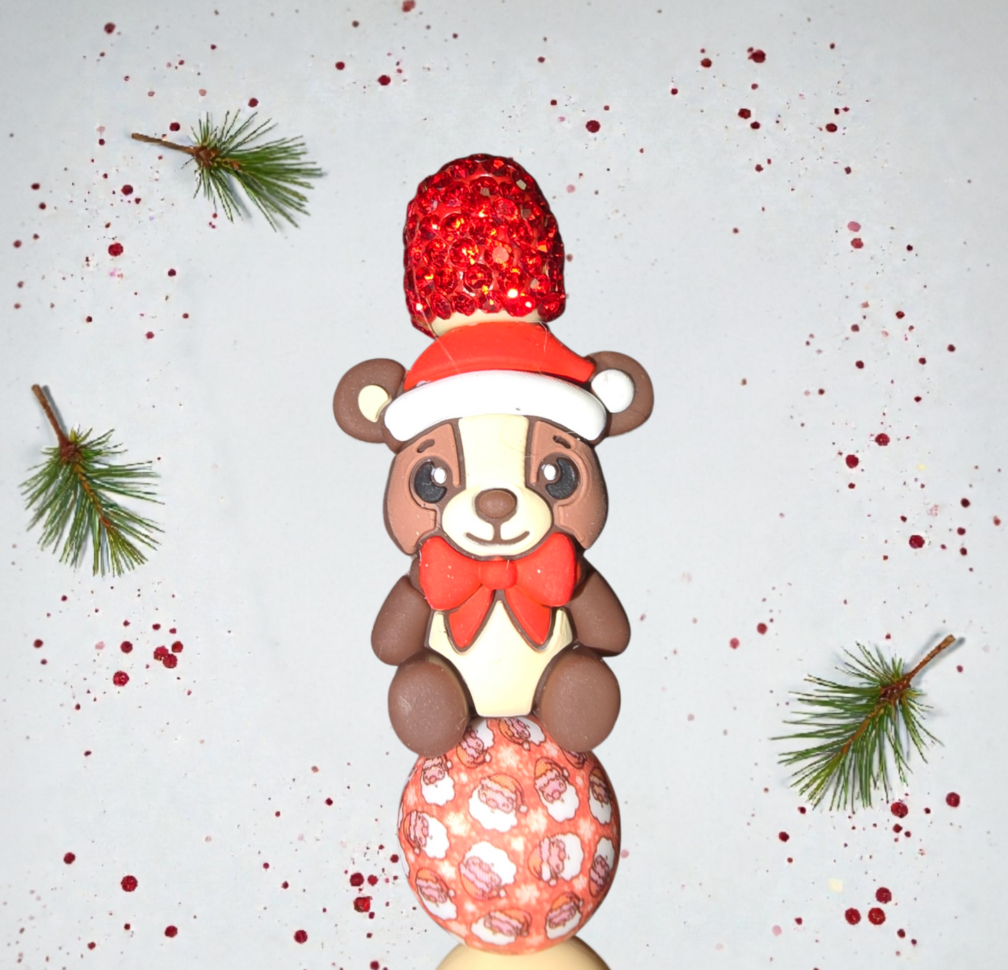 Stylo fait main chien de Noël 🐶