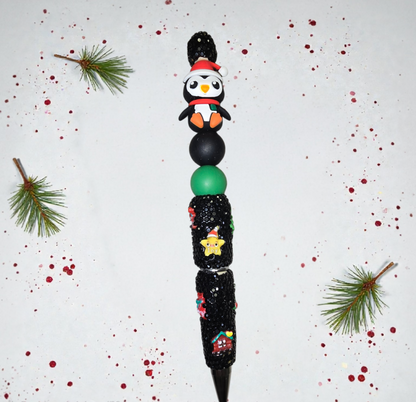 Stylo fait main pinguin de Noël 🐧