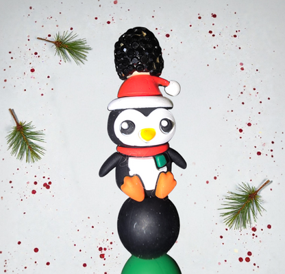Stylo fait main pinguin de Noël 🐧
