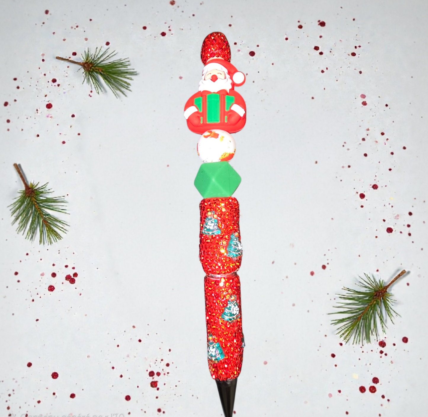 Stylo fait main bonhomme de neige ☃️ avec flocon ❄️