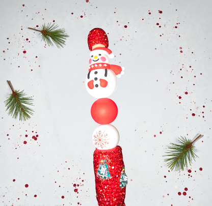 Stylo fait main bonhomme de neige ☃️ avec flocon ❄️