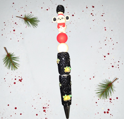 Stylo fait main souris de Noël 🐭