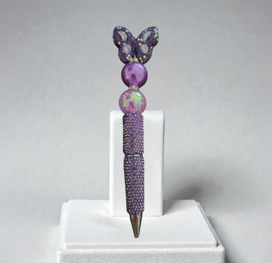 Stylo strass fait main papillon violet 🦋