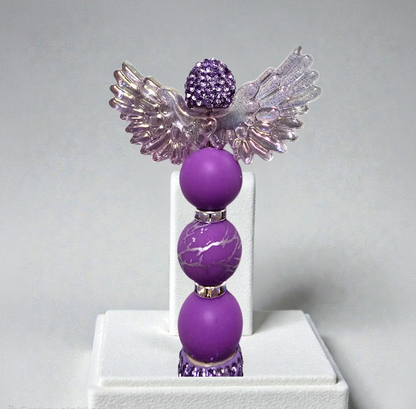 Stylo strass fait main aile d'ange violet 🪽