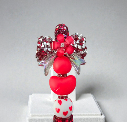 Stylo strass fait main ruban rouge 🎀