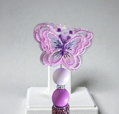 Stylo strass fait main ourson ange violet 🧸