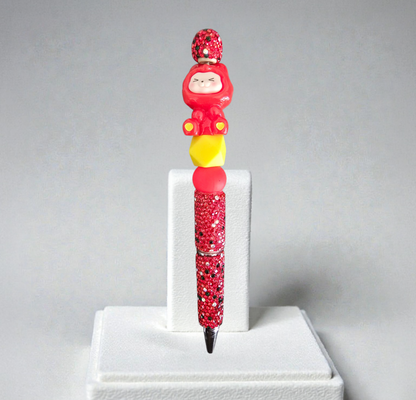 Stylo strass fait main labubu rouge