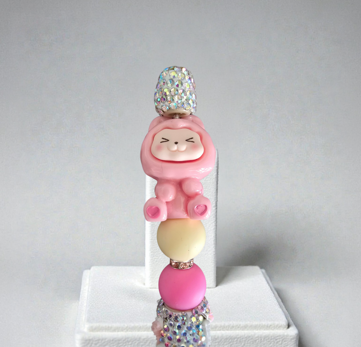 Stylo strass fait main labubu rose