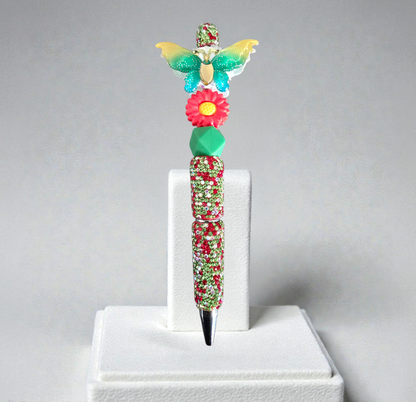 Stylo strass fait main papillon et fleur 🦋🌸