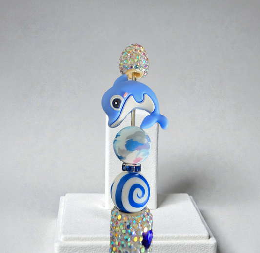 Stylo strass fait main dauphin 🐬