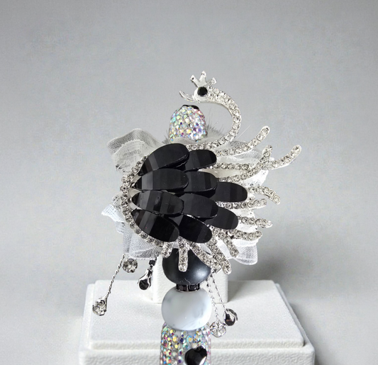 Stylo strass fait main cygne noir 🦢