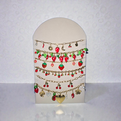 Collier au choix thème cerises et fraises