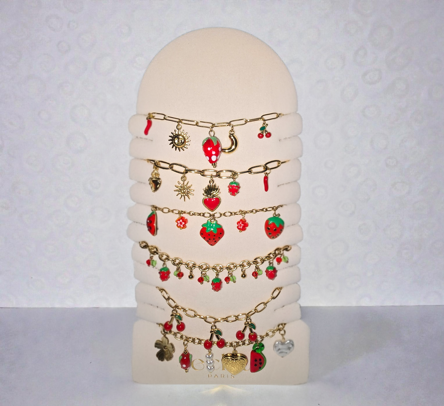 Bracelet au choix thème cerises et fraises
