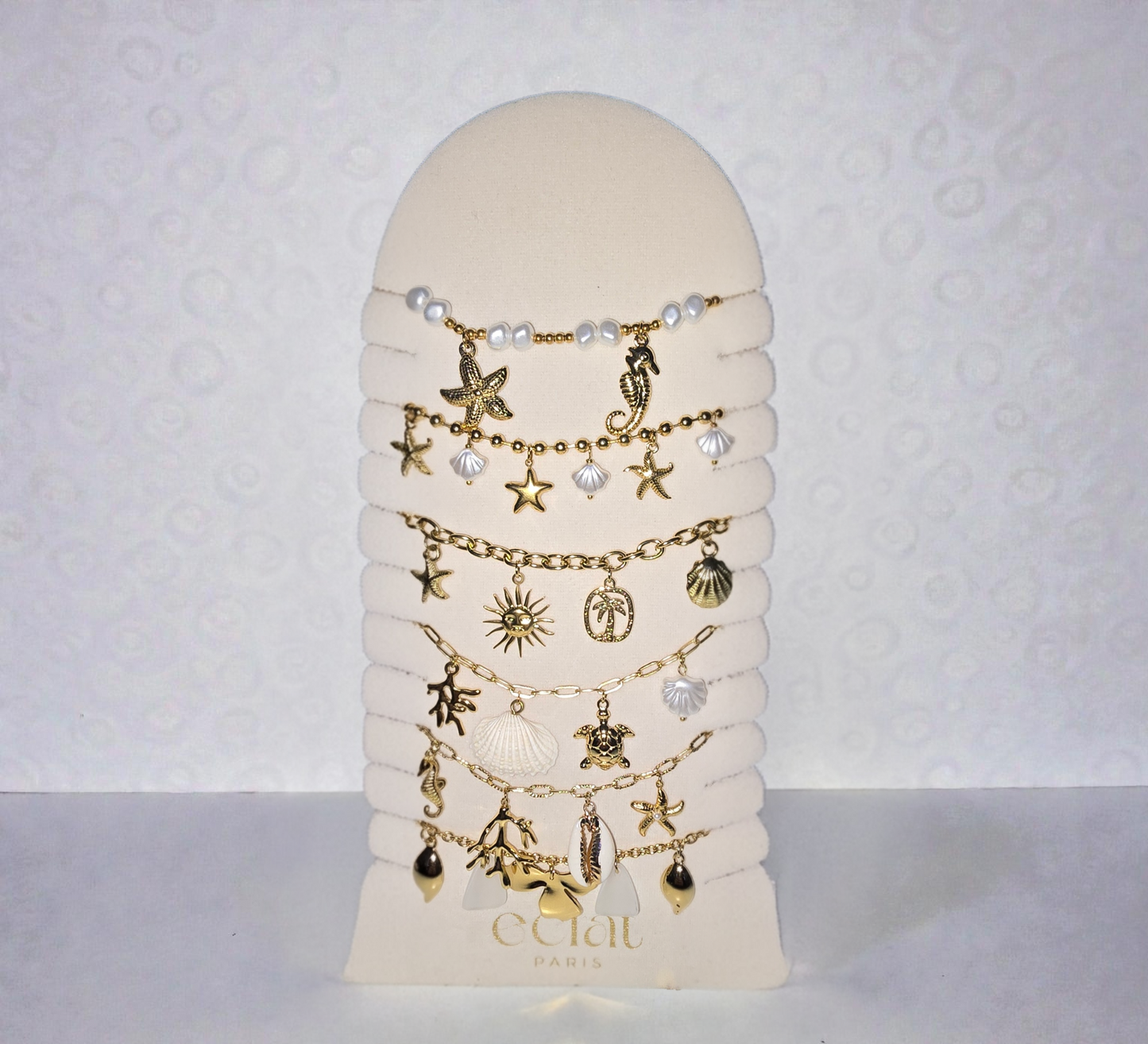 Bracelet au choix thème de la mer blanc et beige