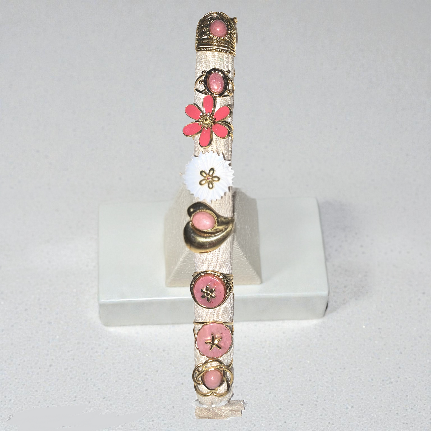 Bague colorée rose au choix