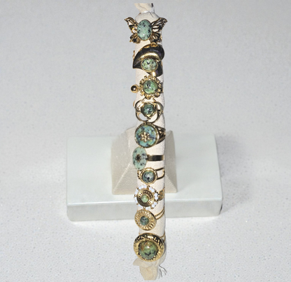 Bague colorée verte au choix