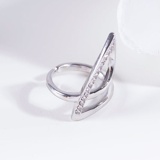 Bague boucle avec oxydes de zirconium