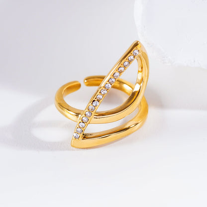 Bague boucle avec oxydes de zirconium