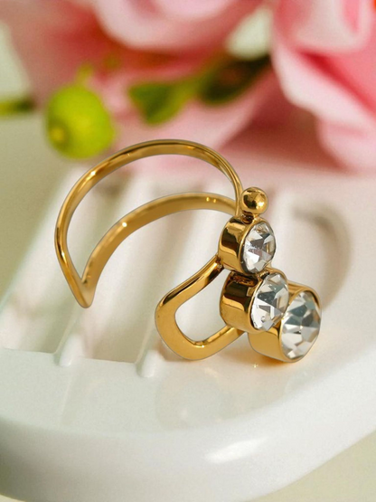 Bijou d'oreille earcuff argenté ou doré 3 oxydes de zirconium