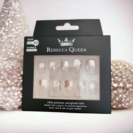 Faux ongles autocollants courts - Press-on Nails - nail art