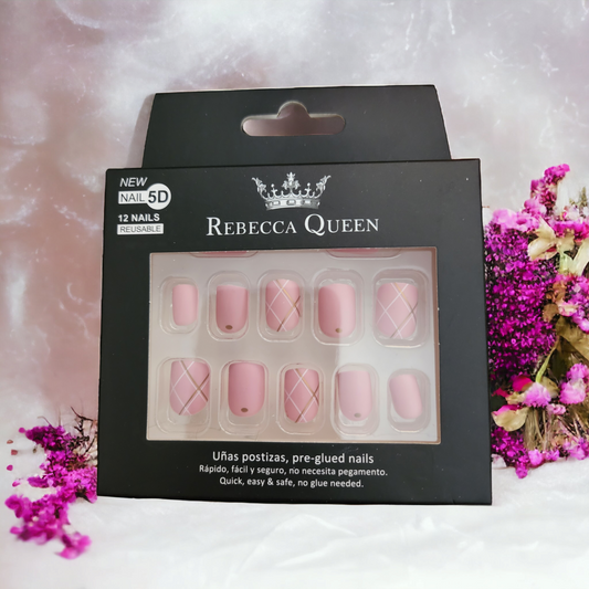 Faux ongles autocollants courts - Press-on Nails - nail art