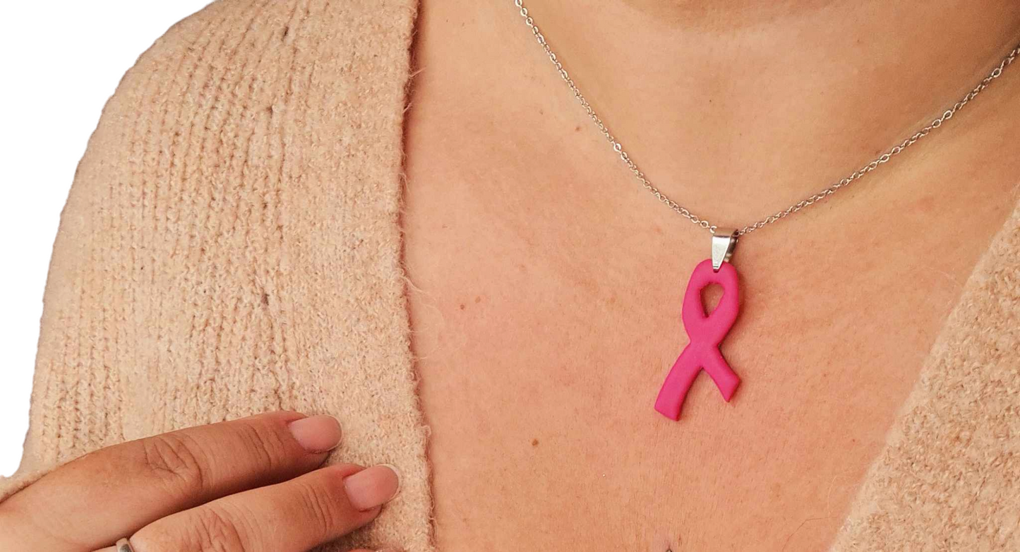 Parure bijoux + porte-clé octobre rose 🎀