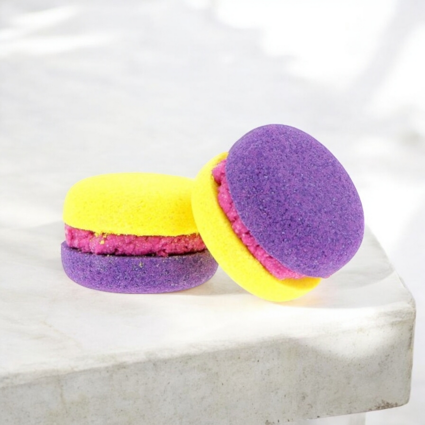 Macaron de bain effervescent