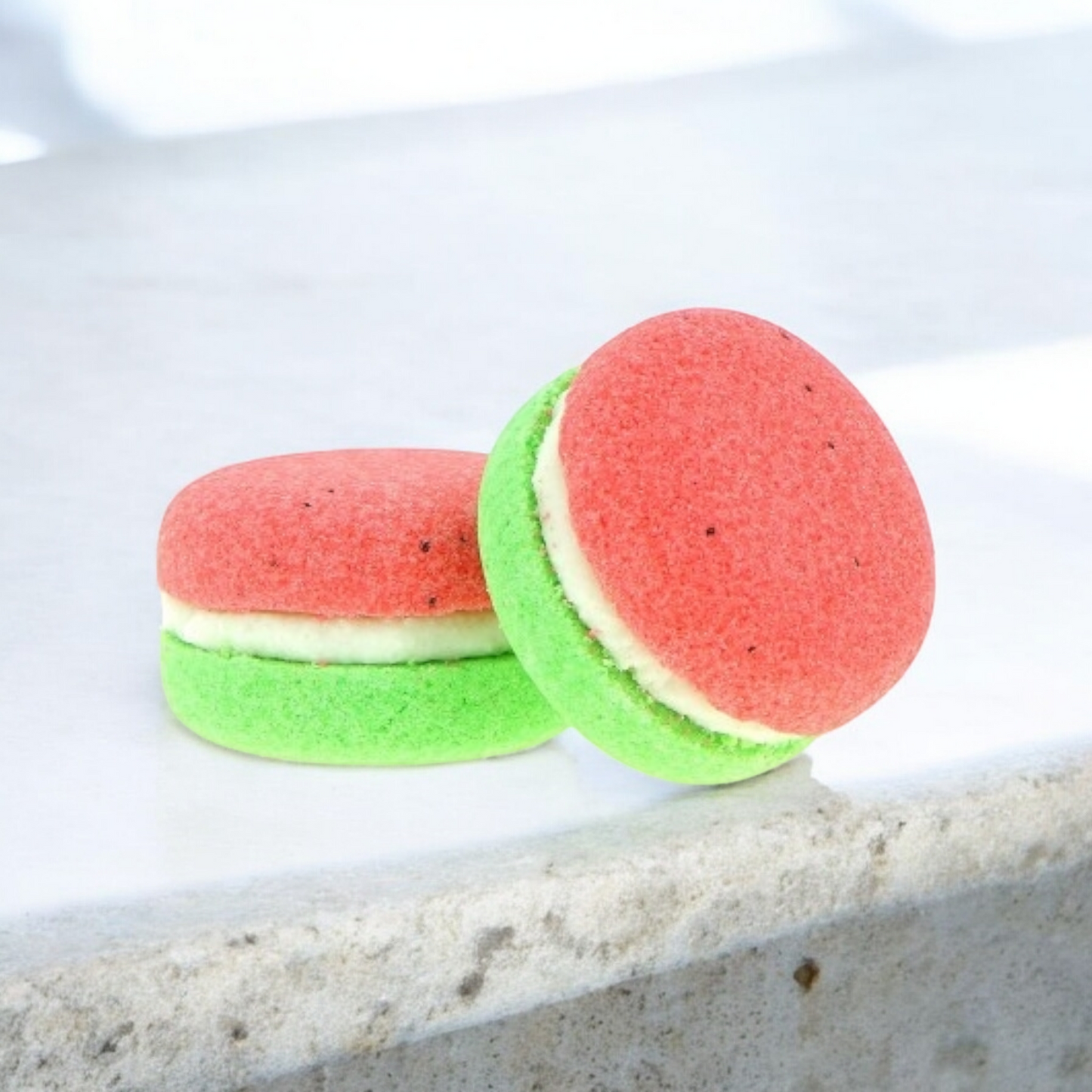 Macaron de bain effervescent